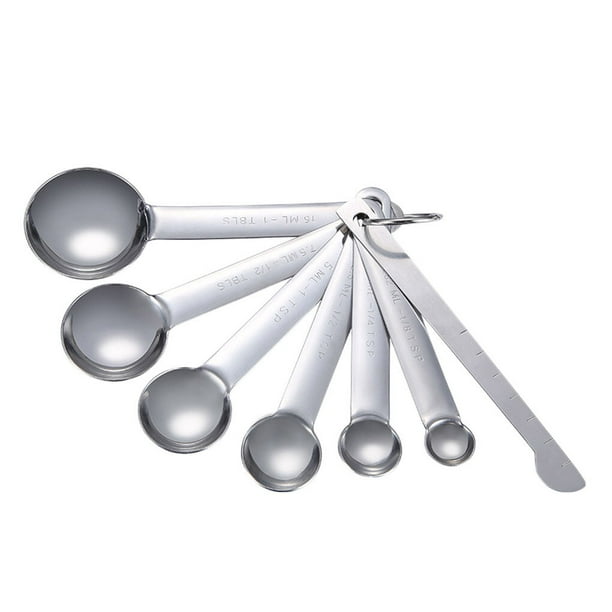 Dalazy 7pcs Measuring Spoons Ruler Stainless Steel Tea Spice Kitchen