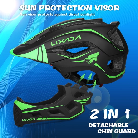 Kids Lixada Kids Detachable Full Face Helmet Children Sports Safety Bike Helmet Protective Gear for Cycle Skateboarding Roller Skating Scooter