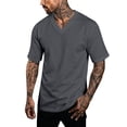 thumbnail image 3 of Mfakffe V Neck Mens T-Shirts Short Sleeve Summer Comfort T Shirts for Men V Neck Breathable Comfy T Shirts for Men Solid Tees, 3 of 5