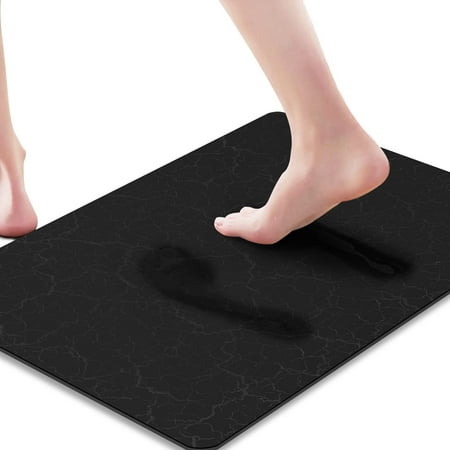 Super Absorbent Floor Mat, Black Bath Mats for Bathroom, Non Slip Bath ...