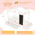 thumbnail image 3 of Costway Twin House Bed with 2 Storage Drawers Solid Wood Platform Bed with Blackboard White, 3 of 10
