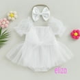 thumbnail image 4 of Eliza-Romper Vestido 0-24 Meses Bebé Niña Verano Lazo Frontal Mameluco De Tul Con Diadema, 4 of 4