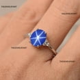 thumbnail image 3 of thejewelryart 925 Sterling Silver Oval Blue Star Sapphire Ring Handmade Jewelry Special Occasion Gift Perfect Women's Engagement Silver 8.5, 3 of 4