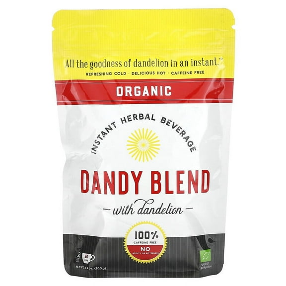 Dandy Blend, Organic Instant Herbal Beverage with Dandelion, Caffeine Free, 3.53 oz Pack of 3