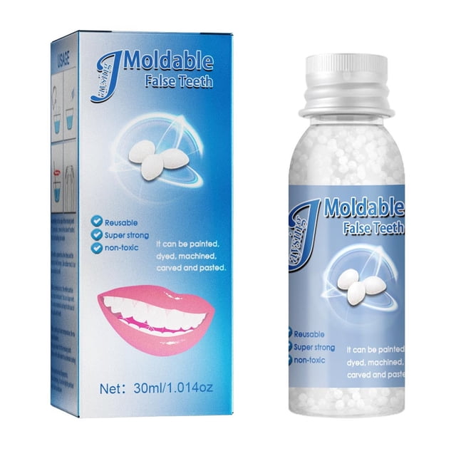 Jaysuing 30ml Dientes postizos moldeables Partículas blancas Reutilizable No tóxico temporalmente Jaysuing 30ml
