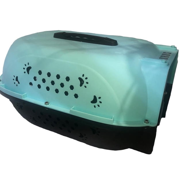 JAULA TRANSPORTADORA URUS MINI PUERTA DE METAL (48*32*26) URUS URHP-B01SAZUL