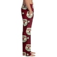 thumbnail image 3 of Fabrcox Christmas Men's Pajama Pants with Pockets Wide Leg Baggy Elastic Waist Pj Pants with Pockets Casual Snowflake Printed Drawstring Pajama Bottoms Wine S, 3 of 4