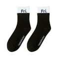 thumbnail image 2 of MSJUHEG Compression Socks Men,Ankle Socks,Yoga Socks,Running Socks,No Show Socks Womens,Matching Creative Week Printed Cotton Socks Sock Sports and Stockings Black A, 2 of 3