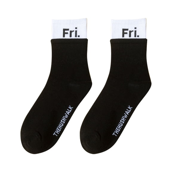 Kaondbfi Socks for Women Trend Color Matching Creative Week Printed Cotton Socks Sock Sports and Leisure Stockings