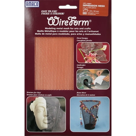 Amaco WireForm 1-Sheet Pack, Copper 16" x 20" 1/8" Mesh Impression