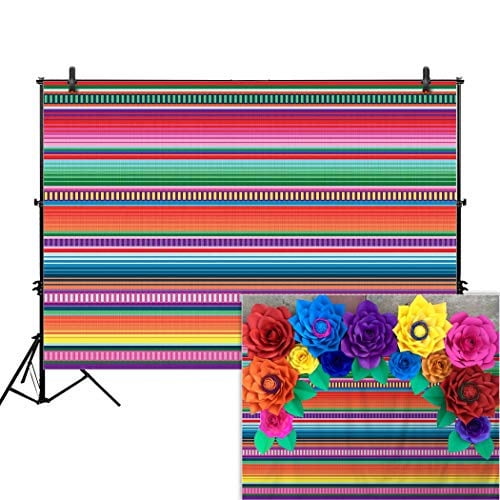Allenjoy 7x5ft Mexican Fiesta Theme Backdrop for Photography Colorful Paper Flowers Decor Festival Birthday Party Decor Cinco De Mayo Carnival Banner Decorations Background Photo Studio Booth Supplies 