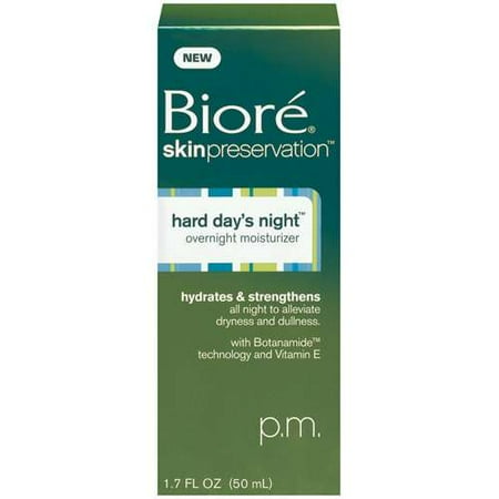 biore hard days night overnight face moisturizer - 1.7 oz