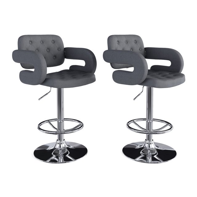 CorLiving Tabourets ajustables avec accoudoirs en tissu