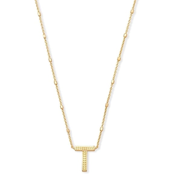 Kendra Scott Letter T Pendant Necklace - Gold Metal