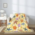 thumbnail image 2 of Throw Blanket for Couch Sofa and Bed, Cartoon Shell Starfish Super Soft Plush Throw Blanket, Fuzzy Cuteness Comfy Warm Washable Flannel Blanket & Throws for All Season 50"x40", 2 of 5