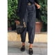 thumbnail image 5 of Vaqueros elegantes negros de cintura alta holgados para novio, mamá y mujer, 5 of 7