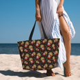 thumbnail image 5 of Large Beach Bags Water-resistant Sandproof - Cute Fries Black Cute Beach Tote Bags for Women with Zipper, 5 of 6