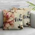 thumbnail image 3 of Pink Flower Decorative Throw Pillow Covers Set of , Floral Spring Cushion Case Decor, Bloom with Grace Home Decoration for Sofa Couch, 3 of 5