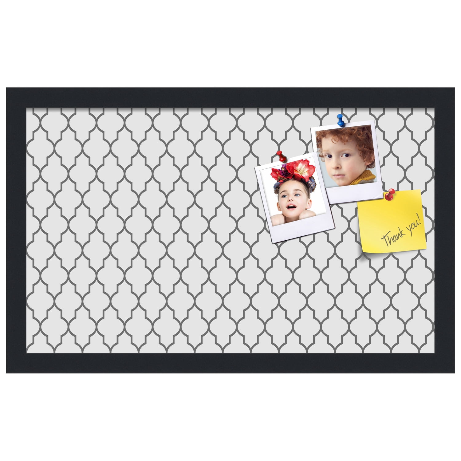 PinPix 20x12 Custom Cork Bulletin Board Quarterfoil Beige Poster Board Has a Fabric Style Canvas Finish, Framed in Quarterfoil Beige, by ArtToFrames (PinPix-584)