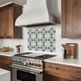 thumbnail image 5 of Mi Alma Peel & Stick Tiles - Dark Blue Vintage Flower Vinyl Backsplash 12x12, 5 of 14
