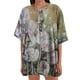 thumbnail image 1 of Blusa informal de manga corta con estampado de flores y mangas cortas para mujer Fridja  gope3211, 1 of 5