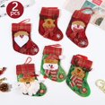 thumbnail image 2 of Calcetines de decoración navideña para el hogar, medias de dibujos animados de Papá Noel, cervatillo, muñecos de nieve, adornos colgantes para árbol de Navidad, 2 piezas, 2023, 2 of 4