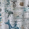 thumbnail image 5 of Orinice Nautical Coastal Shower Curtain Vintage Sailboat Compass Lighthouse Anchor Ocean Beach Seahorse Seashell Starfish Coral Bathroom Decor Fabric Curtains with Hook 36x72, 5 of 7