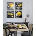 thumbnail image 2 of Kitchen Wall Decor Black and White Yellow Wall Art Bread Cake Fruit Picture Canvas Print Paintings for Cafe Dining Room Restaurant Farmhouse Kitchen Decoration 12" Wx12 Hx4, 2 of 6