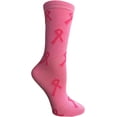 thumbnail image 4 of 60 Pairs of Pink Ribbon Breast Cancer Awareness Ankle/Crew Socks for Women (Assorted (Crew)), 4 of 6
