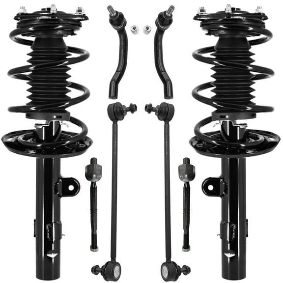 Detroit Axle - 2.0L Front 8pc Struts Kit for 2018-2022 Honda Accord, 2 Struts with Coil Spring Assembly 2 Stabilizer Sway Bars 4 Outer Inner Tie Rods 2019 2020 2021 Replacement Suspension