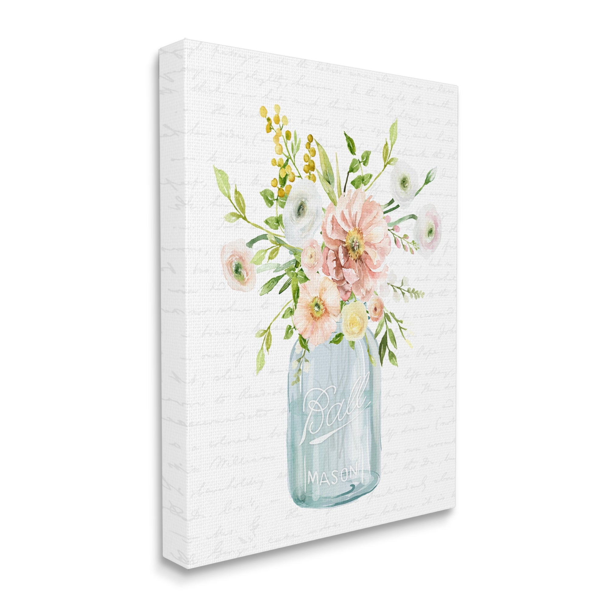 Stupell Industries Varied Flower Blossoms Botanical Leaves Patterned Words Graphic Art Gallery Wrapped Canvas Print Wall Art, Design by Lettered and Lined