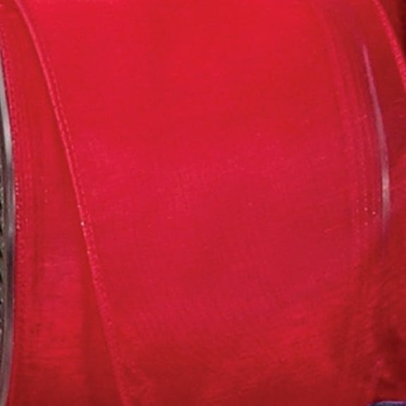 The Ribbon People Sheer Scarlet Red Wired Craft Ribbon 6" x 27 Yards