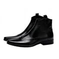 thumbnail image 5 of Santimon Men Leather Boots Brogue Oxford Dress Boots Casual Chukka Boots Ankle Boots Black 7 US, 5 of 5