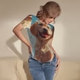thumbnail image 3 of Fotbe Cute Angel Winged Dog Body de Mujer con Cuello Redondo y Mangas Cortas, Sin Mangas Ajustado, Suave, Cómodo y Básico-Large, 3 of 7