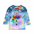 thumbnail image 4 of YUNAFFT Girls Christmas Print Casual 3/4 Sleeve Round-Neck Blouses & Shirts Cotton-Like Comfort Fit Elastic 4-14Y, 4 of 7