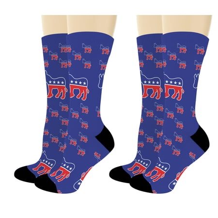ThisWear Pro Liberal Accessories Liberal Symbol Socks Political Party Gifts 2-Pairs Novelty Crew Socks