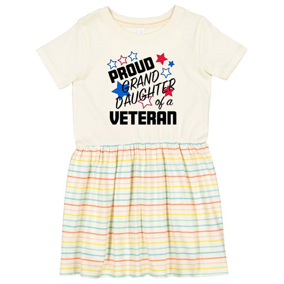 Inktastic Proud Granddaughter of a Veteran Veterans Day Girls Toddler Dress