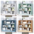 thumbnail image 5 of IOTXY Simple Bookcase with Base - 3 Tier 8 Cubes Freestanding Low Display Cabinet, Bright Blue, 5 of 5