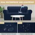 thumbnail image 3 of Sanmadrola 100% Waterproof Sofa Cover Non Slip Couch Cover Stretch Slipcover Leakproof Couch Protector for Kids Dogs Cats Pets, Dark Blue, Oversized Sofa, 3 of 12
