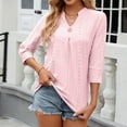 thumbnail image 4 of Njoeus Womens Tops 3/4 Sleeve Shirts V Neck Eyelet Dressy Casual Tunic Tops Trendy Work Tops Blouses S-XXL, 4 of 6