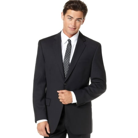 Custom Fit Pinstripe Suit - ALFANI Slim Fit Mens Black Pinstripe Sportcoat 40 Long 40L Suit-Separate
