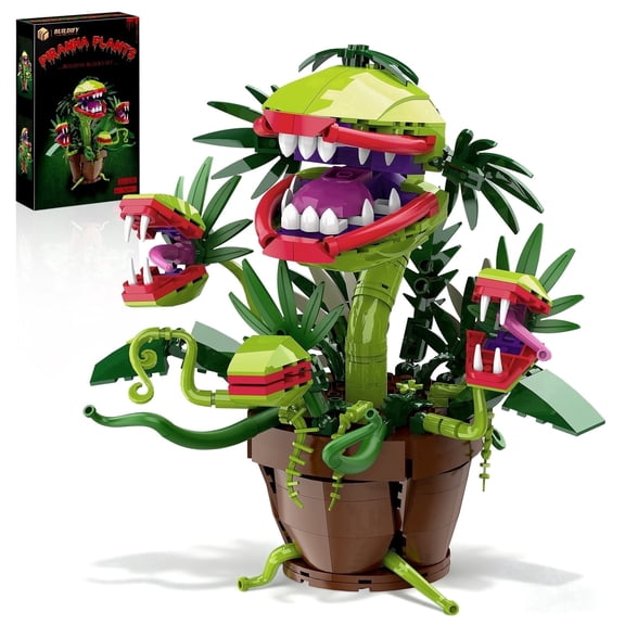 Audrey 2 Piranha Plant Building Toy, Horrors Cannibal Flower Display Set, Openable Mouth, Lego Compatibility, Gift for Adults & Kids, 428 Pcs
