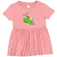 thumbnail image 3 of Inktastic Cute Caterpillar on Leaf Girls Baby Dress, 3 of 5