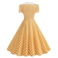 thumbnail image 3 of Blmnix Women Dress Tent Vintage Dress Polka Dot Dress Under Dress Short Sleeve Yellow Collared Cocktail-Length Casual Dresses for Women Summer,M, 3 of 6