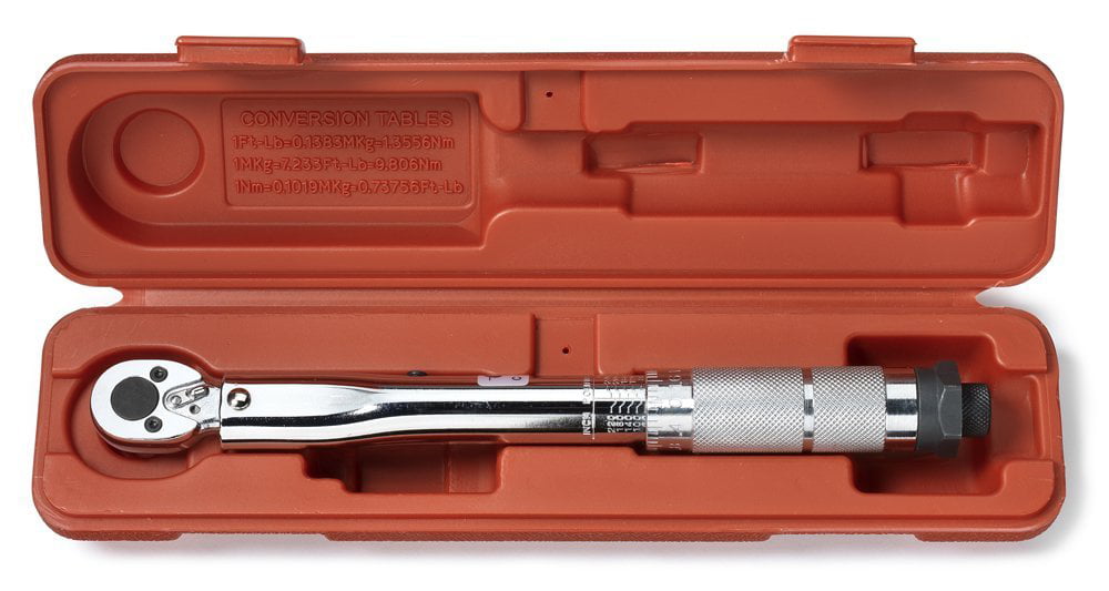1/4" Drive Clicker Torque Wrench Tool with Case 20-200 inch/pounds 