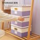 thumbnail image 4 of 3 cubos de almacenamiento con tapas, cajas de almacenamiento plegables de lino y algodón con tapas, Tomshoo Morado, 4 of 7