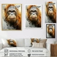 thumbnail image 4 of Designart "Orangutan In The Brown Rainforest" Orangutan Floater Framed Wall Art Living Room, 4 of 5