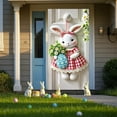 thumbnail image 3 of Kumdkd Easter Bunny Door Banner, 70x35in Pastel Spring Flowers & Eggs Hanging Decor with Bow, Indoor/Outdoor Holiday Banner for Porch, Wall - Washable Reusable, 3 of 5