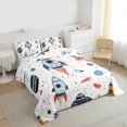 thumbnail image 3 of Homewish Cartoon Rocket 3 Pieces Queen Comforter Set for Preppy Children Boys,Outer Space Ultra Soft Bedding Sets,Universe Galaxy Planet Bedding Comforter Set,Ultra Soft Home Decor,Reversible, 3 of 8
