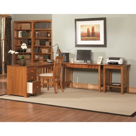 Atlantic Furniture Mission 5 Piece Office Set in Caramel ...